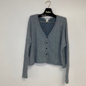 Caution To The Wind Women's V-Neck Button Front Sweater